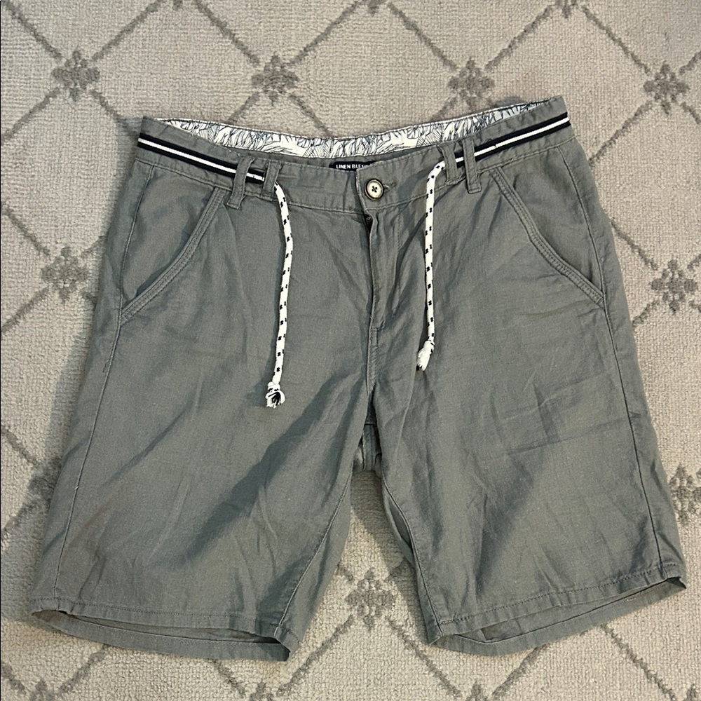 Men's Gray Jean Pascale Linen Blend Shorts